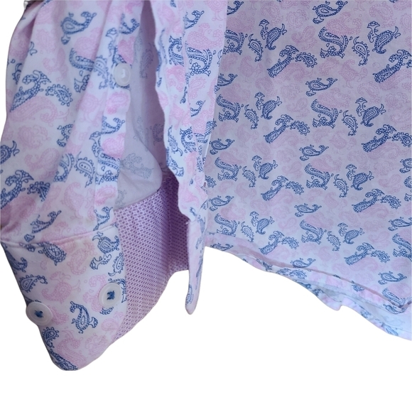 Report Collection Performance stretch pink blue long-sleeved Button-down  shirt - Picture 7 of 16